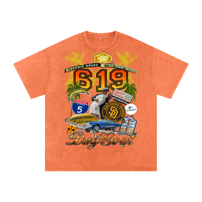 Snow Washed Oversized Cotton T-Shirt