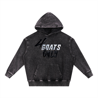 Snow Wash Hand-Frayed Heavyweight  Hoodie