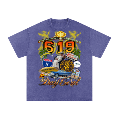 Snow Washed Oversized Cotton T-Shirt