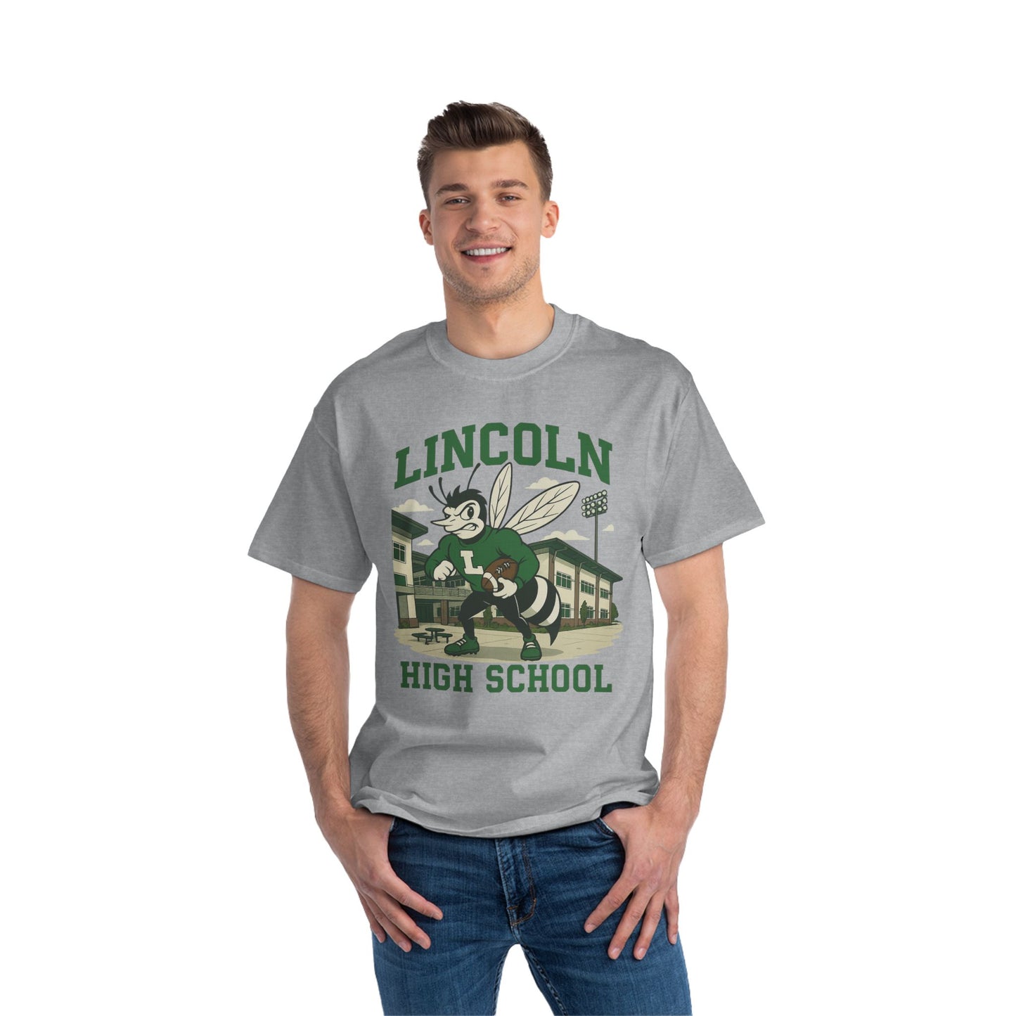 Lincoln High School Bee Short-Sleeve T-Shirt, Team Spirit Tee, School Pride Shirt, Graduation Gift, High School Reunion Apparel