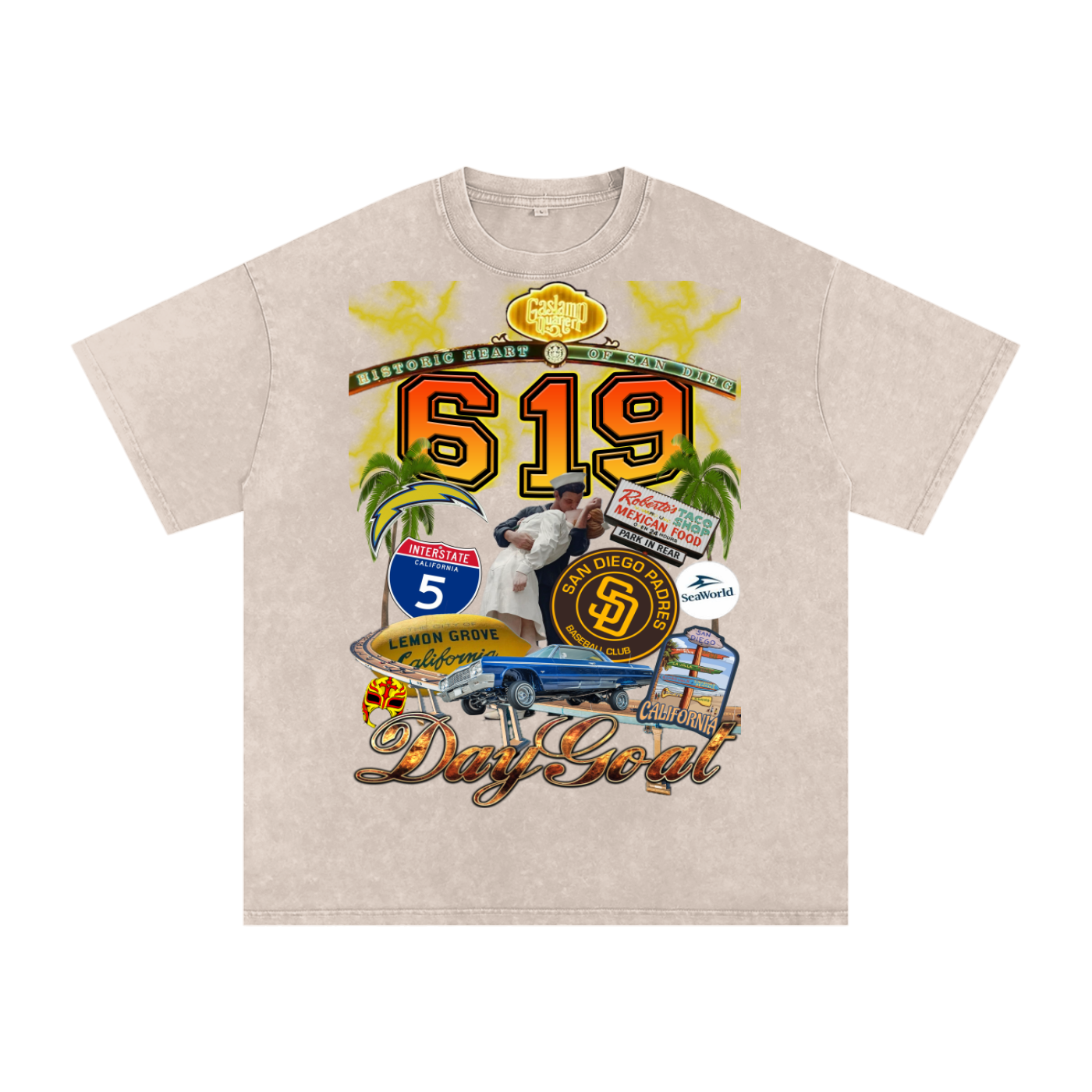 Snow Washed Oversized Cotton T-Shirt