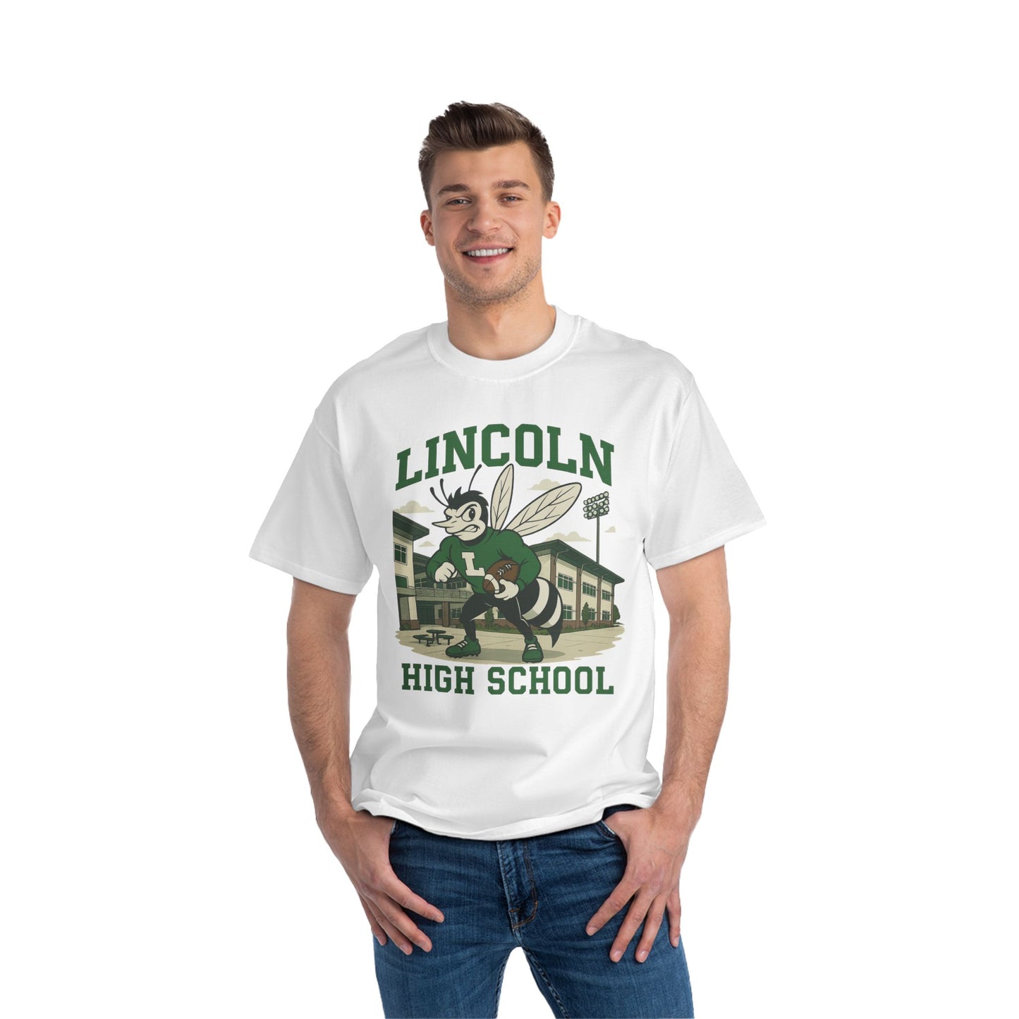 Lincoln High School Bee Short-Sleeve T-Shirt, Team Spirit Tee, School Pride Shirt, Graduation Gift, High School Reunion Apparel