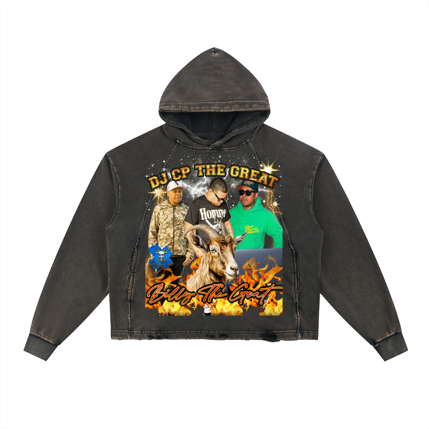 Vintage Washed Frayed-Hem Hoodie