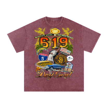 Snow Washed Oversized Cotton T-Shirt