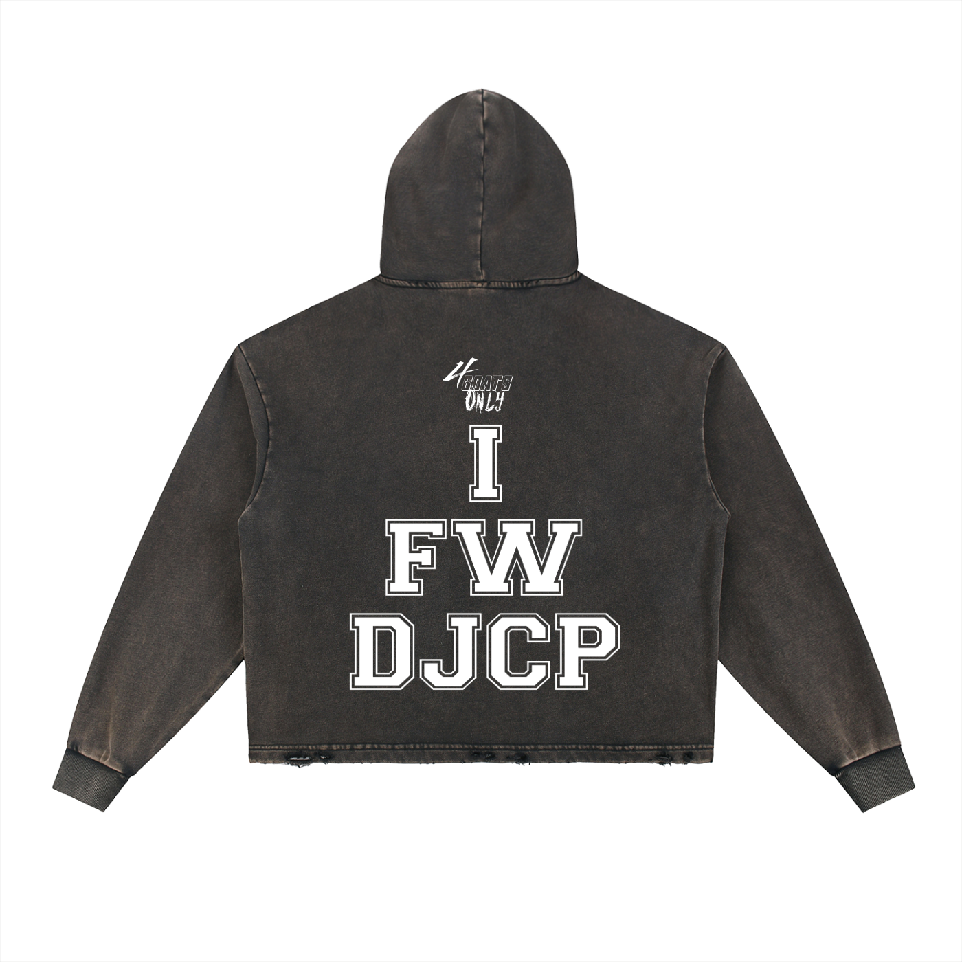 Vintage Washed Frayed-Hem Hoodie