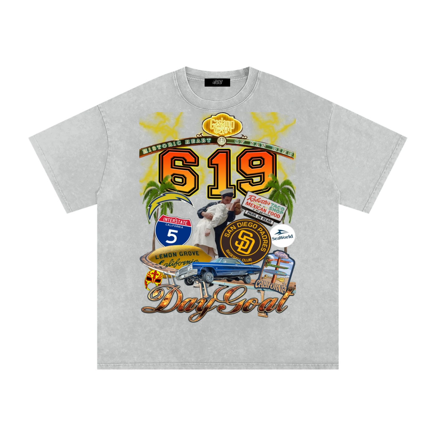 Snow Washed Oversized Cotton T-Shirt