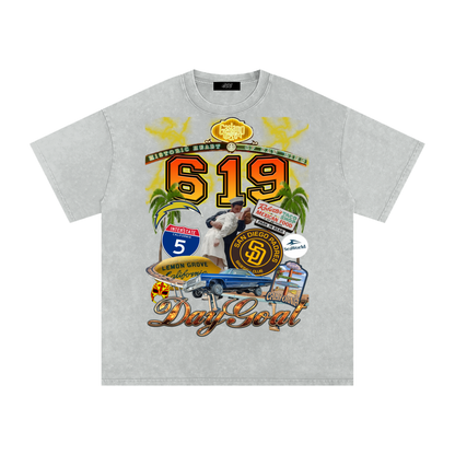 Snow Washed Oversized Cotton T-Shirt