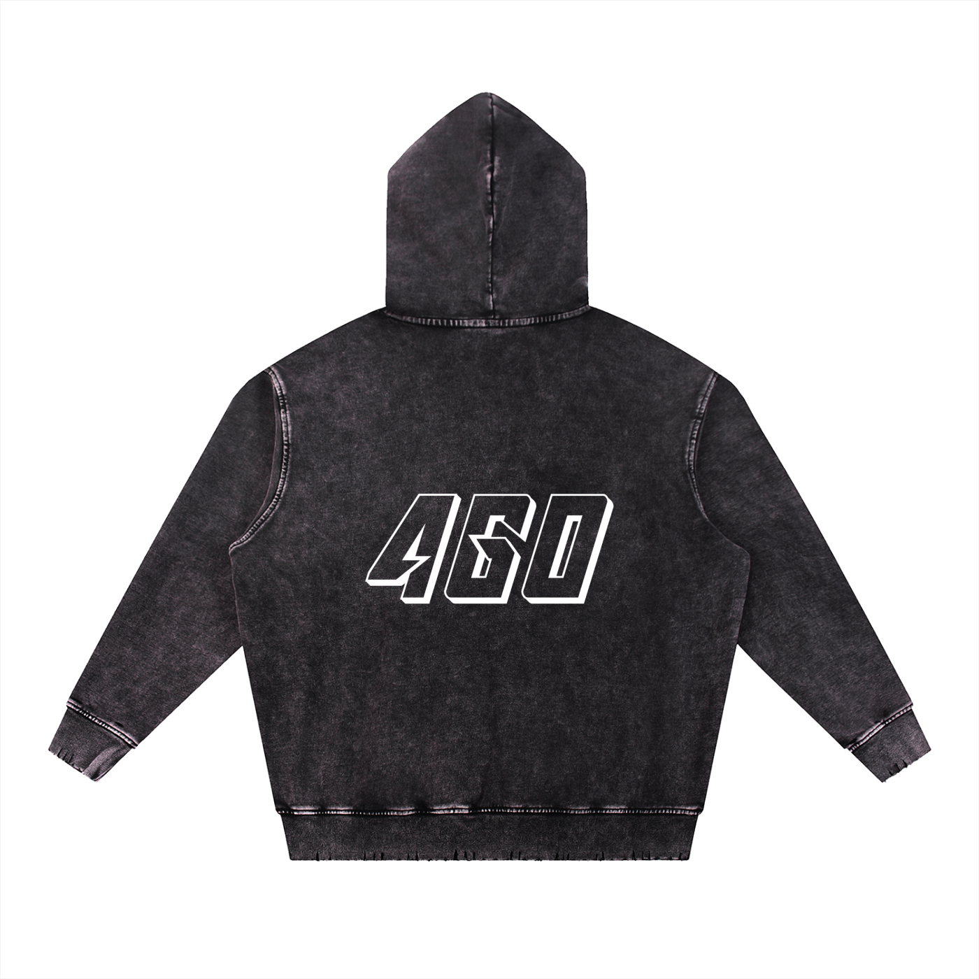 Snow Wash Hand-Frayed Heavyweight  Hoodie