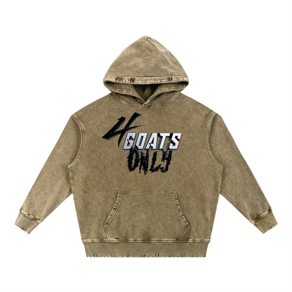 Snow Wash Hand-Frayed Heavyweight  Hoodie