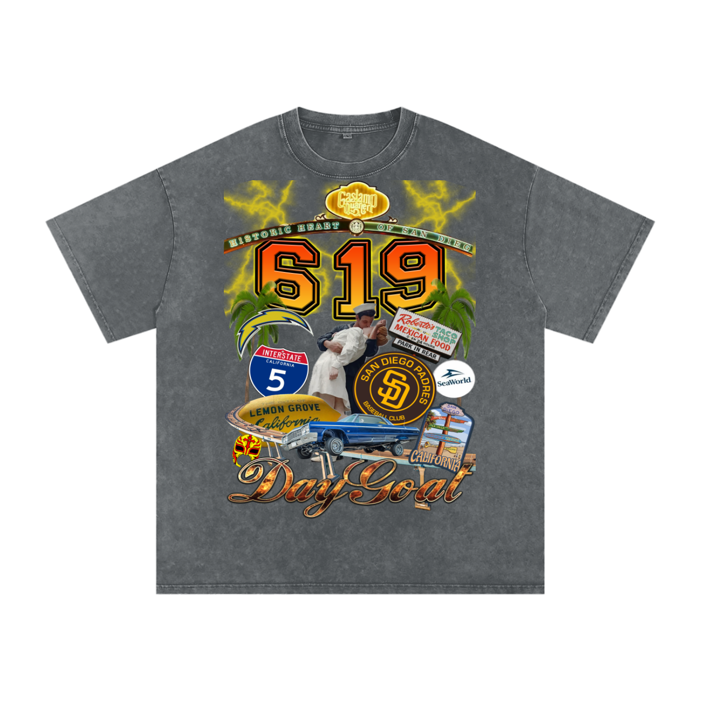 Snow Washed Oversized Cotton T-Shirt