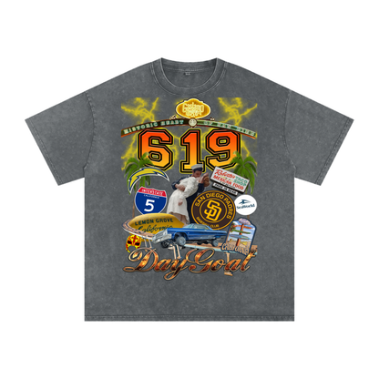 Snow Washed Oversized Cotton T-Shirt