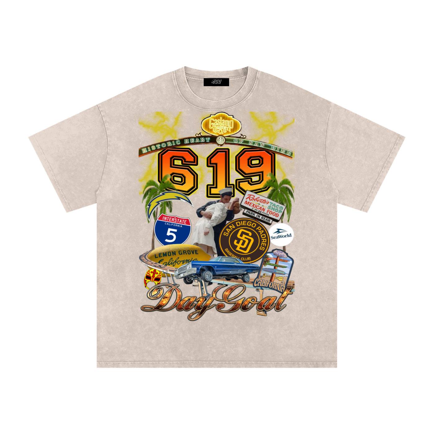 Snow Washed Oversized Cotton T-Shirt