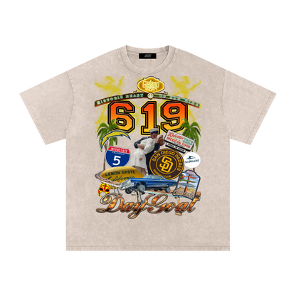 Snow Washed Oversized Cotton T-Shirt