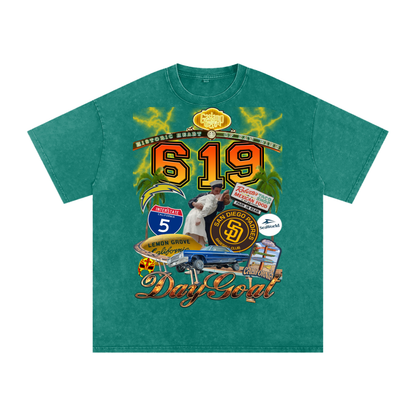 Snow Washed Oversized Cotton T-Shirt