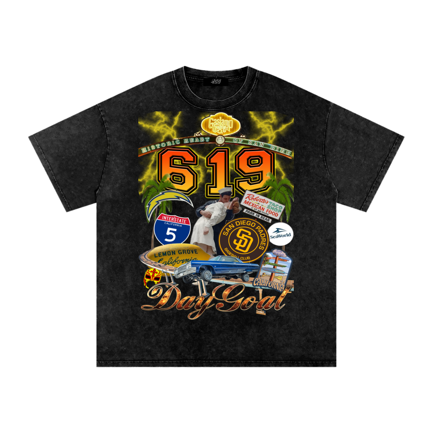 Snow Washed Oversized Cotton T-Shirt