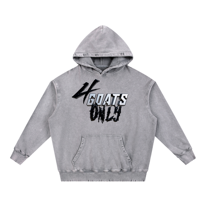 Snow Wash Hand-Frayed Heavyweight  Hoodie
