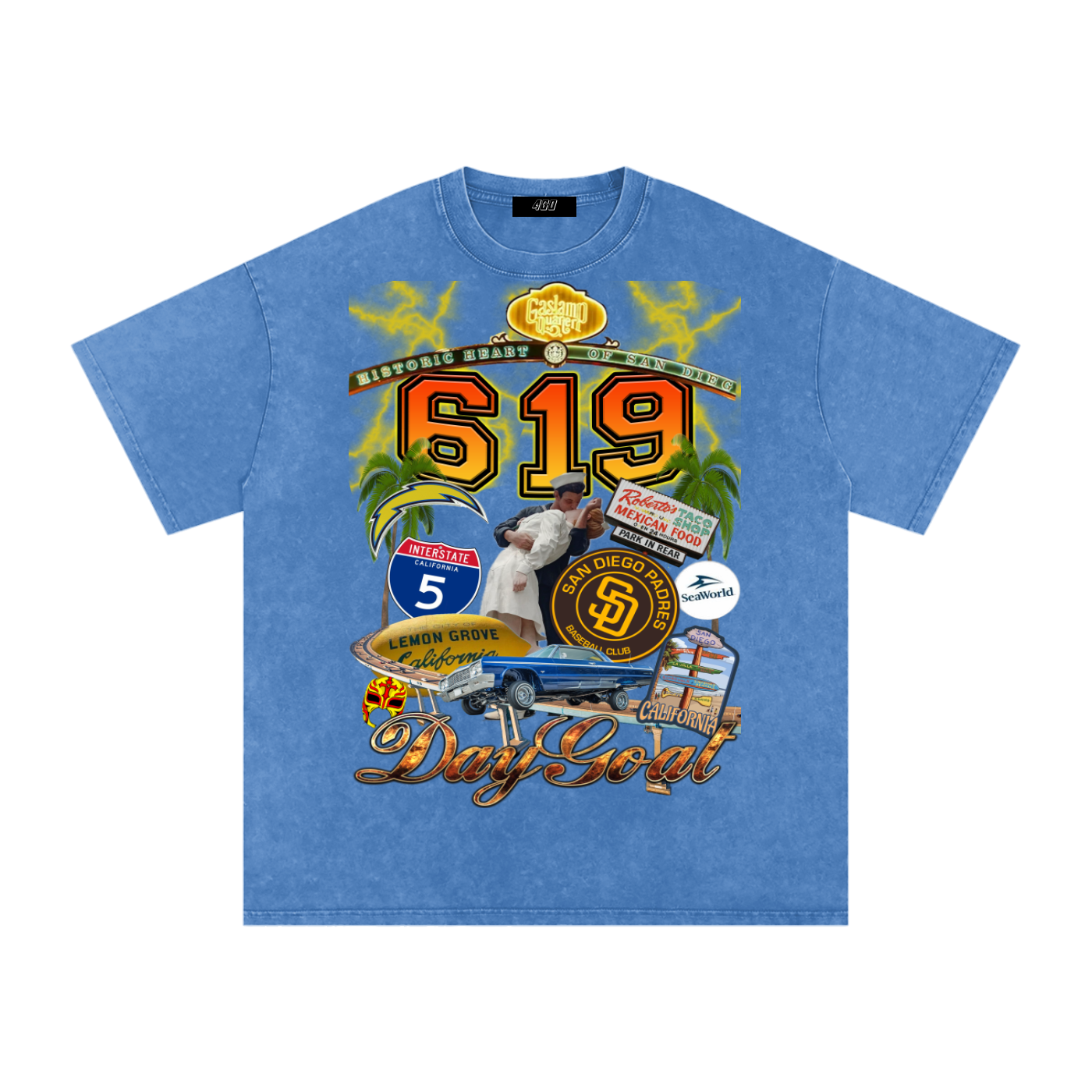 Snow Washed Oversized Cotton T-Shirt