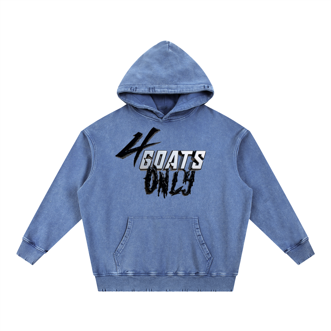 Snow Wash Hand-Frayed Heavyweight  Hoodie