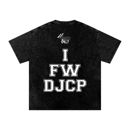 Snow Washed Oversized Cotton T-Shirt