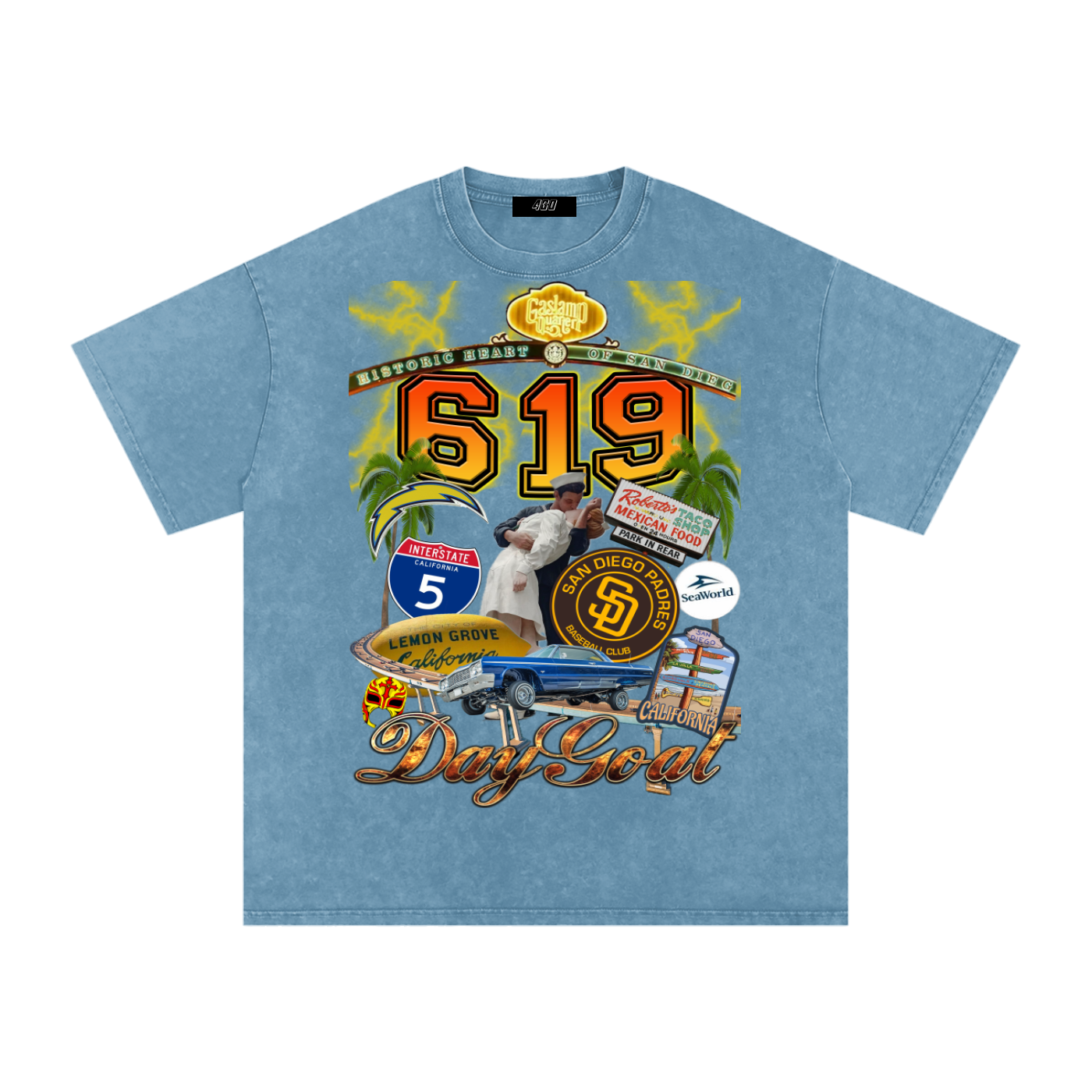 Snow Washed Oversized Cotton T-Shirt