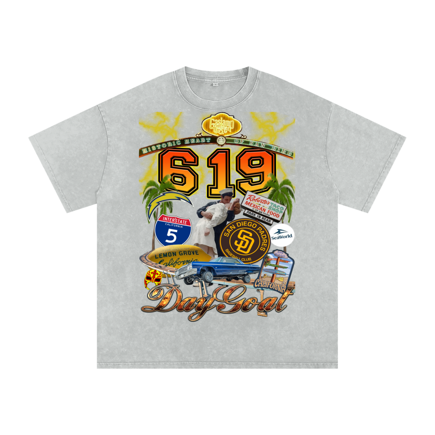 Snow Washed Oversized Cotton T-Shirt