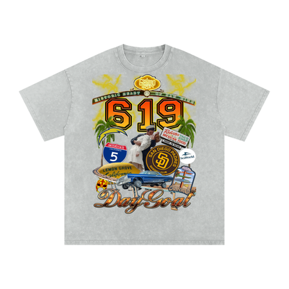 Snow Washed Oversized Cotton T-Shirt