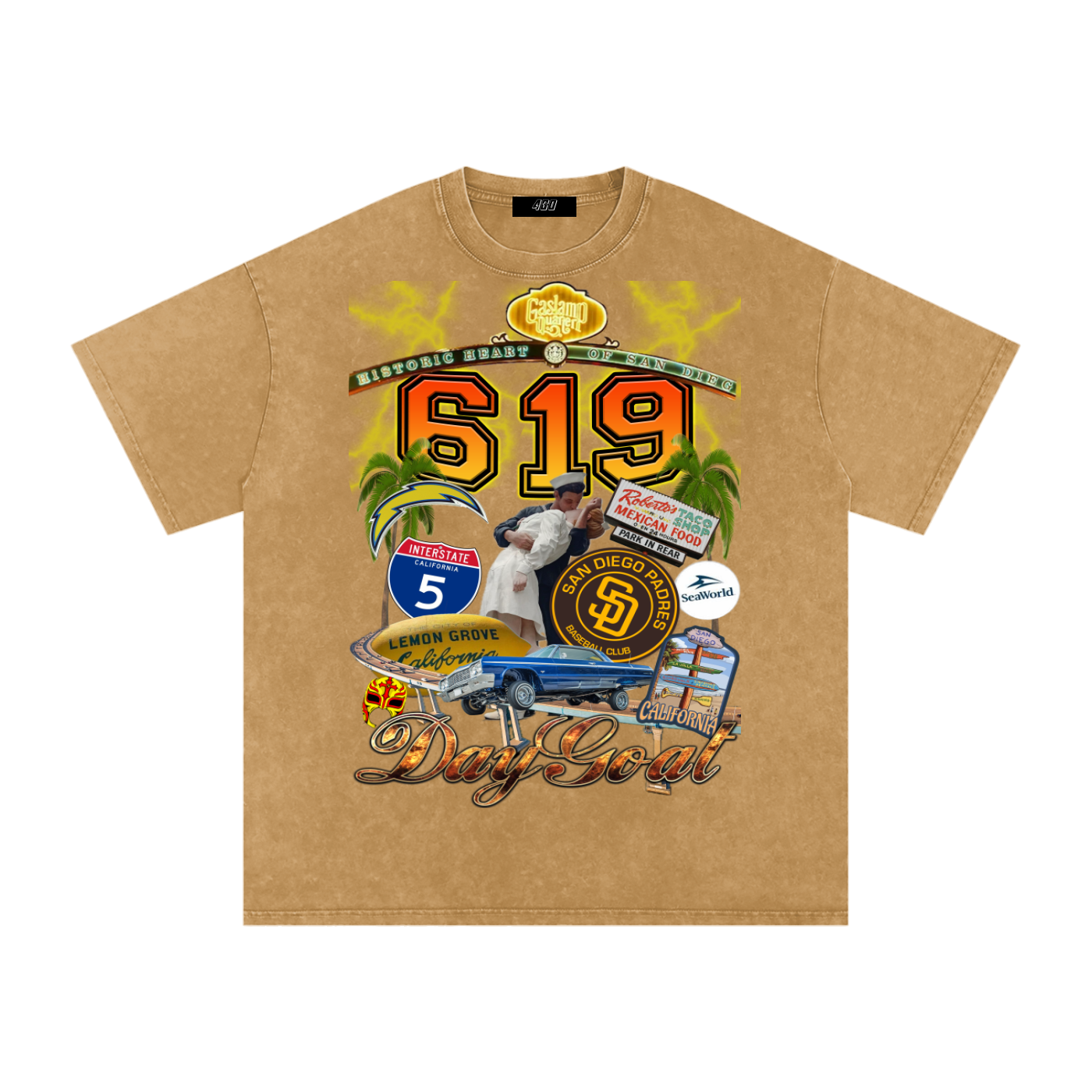 Snow Washed Oversized Cotton T-Shirt